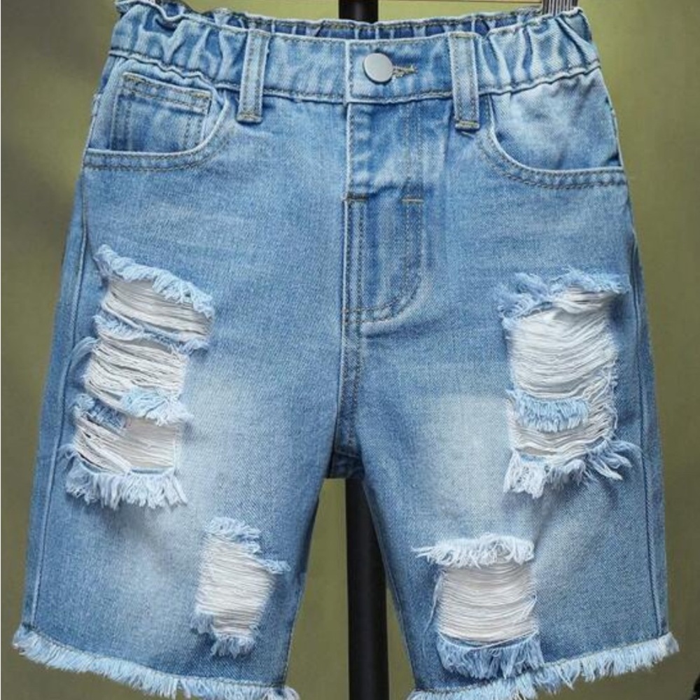 Distressed Denim Shorts
